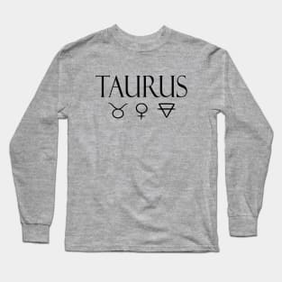 Taurus Glyph Planet Element Long Sleeve T-Shirt